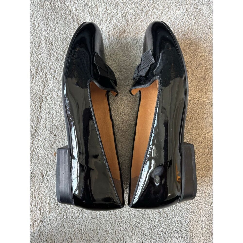 Jack Rogers Ginny Black Patent Leather Bow Loafers | Quiet Luxury Ballet Academi - Picture 7 of 9